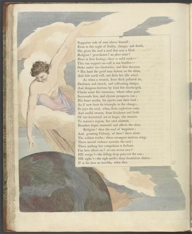 William Blake Young's Night Thoughts, Page 86, "His hand the good man fastens on the skies"