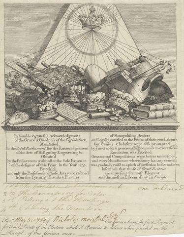 William Hogarth Subscription Ticket for: 'Four Prints of an Election'