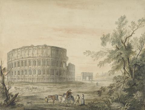 George Robertson Colosseum, Rome, with Arch to the Left