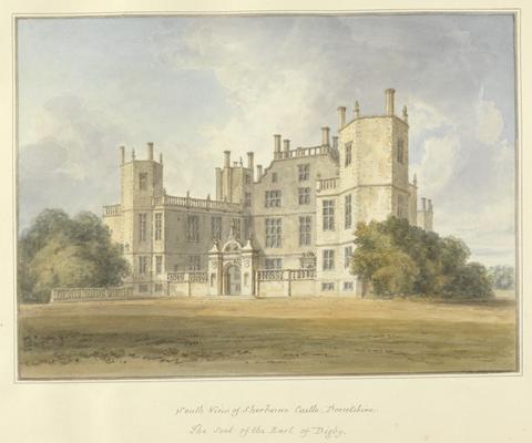 John Buckler FSA South View of Sherbone Castle, Dorsetshire The Seat of the Earl of Digby