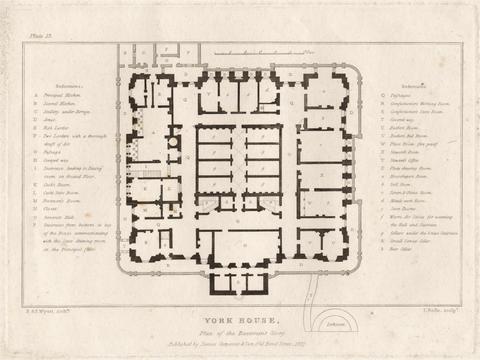 John Roffe York House. Plan of the Basement Story