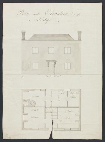 James Wyatt Cobham Hall, Kent: Plan and Elevation of Lodge