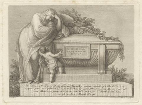 Francesco Bartolozzi RA Funeral Card of Sir Joshua Reynolds