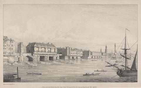 A View of London Bridge from St. Olave's Stairs in 1751