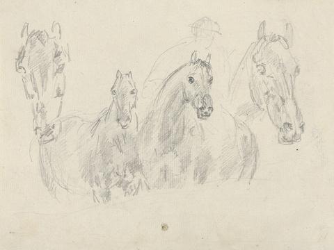 Sawrey Gilpin Four horses, figure faintly sketched in background