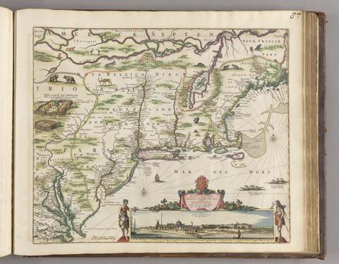 Visscher, Nicolaes, 1618-1679, cartographer. Novi Belgii Novaeque, Angliae nec non partis Virginiae tabula :