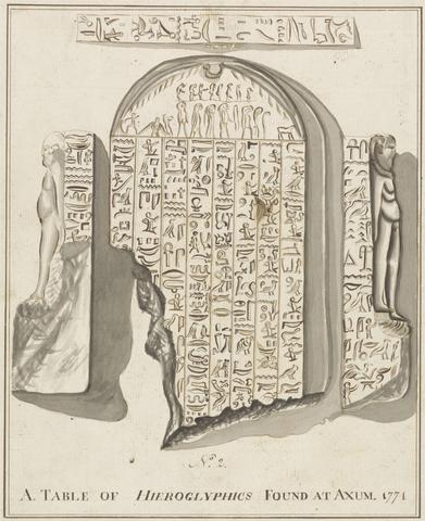 James Bruce No. 2. A. Table of Hieroglyphics found at Axum