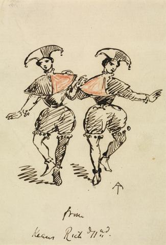 Alfred Thompson Costume Design for two Morris Dancers