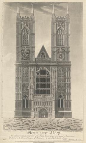 Westminster Abbey, Geometrical elevation of the West entrance; Westminster Abbey, Geometrical elevation of the North Front; and Project for a monument to Charles James Fox