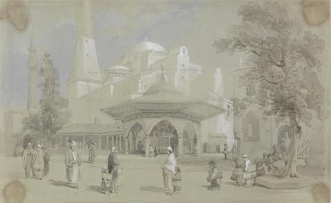 Sir Charles D'Oyly View of Hagia Sophia Mosque and Shadirvan Fountain, Istanbul