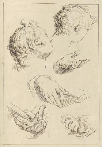 Hamlet Winstanley Various Sketches of Heads and Hands, February 8