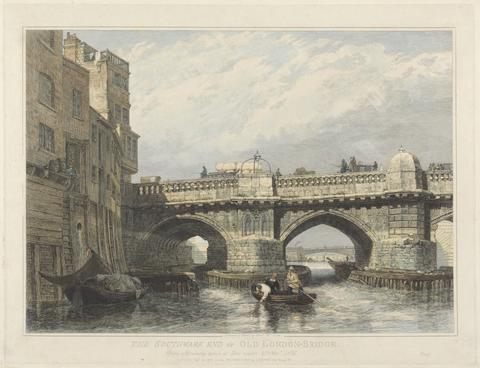 Edward William Cooke The Southwark End of Old London Bridge