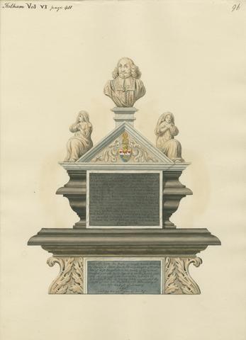 Daniel Lysons Memorial to James Smith and Sarah Smith, his wife