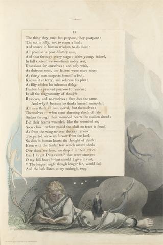 William Blake Young's Night Thoughts, Page 15, "The Longest Night Though Longer Far, Would Fail"