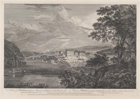 Paul Sandby RA Scenographia Americana: A View of Bethlem, the Great Moravian Settlement in the Province of Pennsylvania