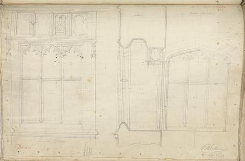 unknown artist Raglan Castle, Monmouthshire, Wales: Elevations and Section Great Window in Ante Room