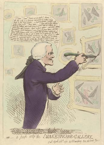 James Gillray The Monster Broke Loose - or - A Peep into the Shakespeare - Gallery