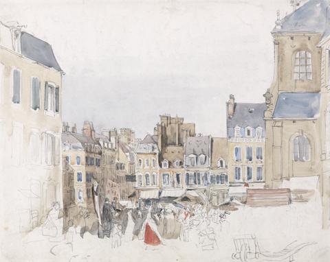 David Cox A French Market Place