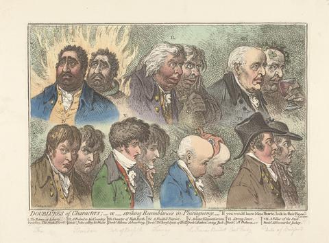 James Gillray Doublûres of Characters; - or - Striking Resemblance in Phisiognomy