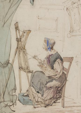 William Henry Brooke Portrait of a Girl Sketching