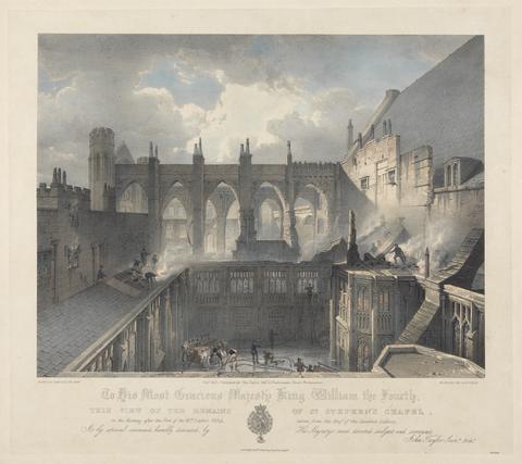 Andrew Picken This View of the Remains of St. Stephen's Chapel on the Morning after the Fire of 16th October 1834