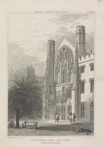 John Carter PLATE XXVIII. St Stephen's Chapel, East Front, Westminster