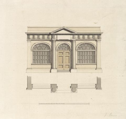 James Paine Design for a Shop Front: Elevation
