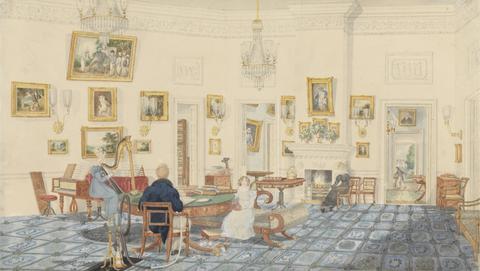 Sir Charles D'Oyly The Winter Room in the Artist's House at Patna