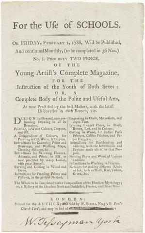  For the use of schools ... The young artist's complete magazine, for the instruction of the youth of both sexes ...
