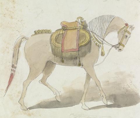 Gangaram Chintaman Tambat Elaborately Saddled Horse