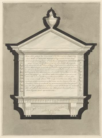 Daniel Lysons Memorial to Mrs. Martha Whish, from Stanwell Church