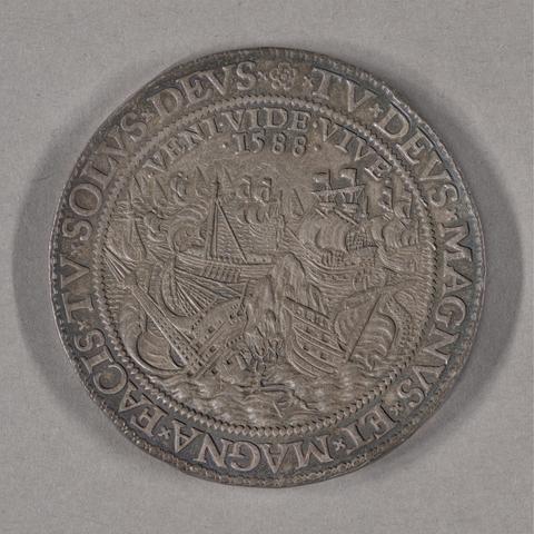 Bijlaer, Gerard van, active 1540?-1617, medalist. The destruction of the Spanish Armada