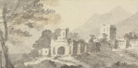 William Taverner Italian Landscape with Ruined Castle