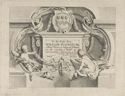 Charles Grignion Title Sheet for a Series of Views of Middlesex Villages dedicated to W. Pultney by J. Rocque