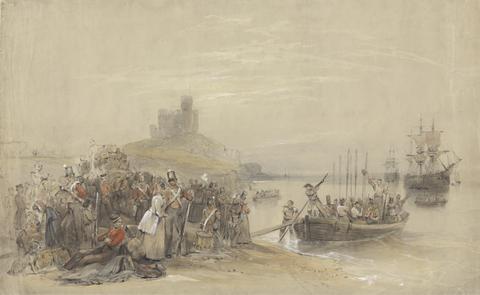 George Bryant Campion Coastal Scene with Troops Embarking