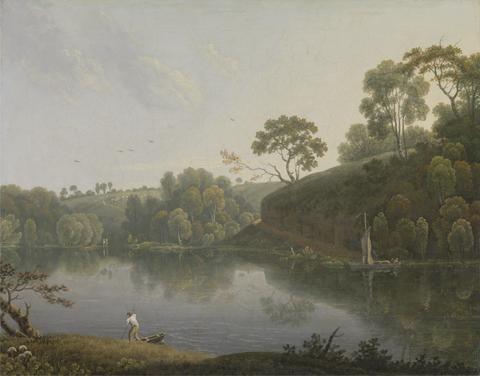 Thomas Wright Landscape with a Lake and Boats