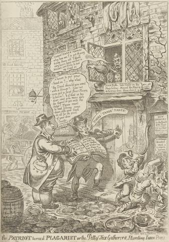 Charles Williams The Patriot turned Plagarist, or the Petty Tax Gatherers Hunting John Bull