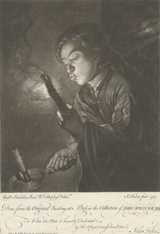 John Faber the Younger Boy Lighting a Candle