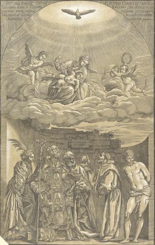 John Baptist Jackson The Virgin in the Clouds and Six Saints