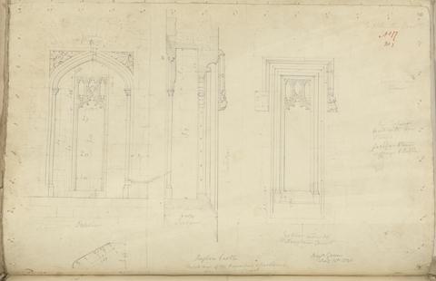 unknown artist Raglan Castle, Monmouthshire, Wales: Elevations of Windows of the Principal Apartments
