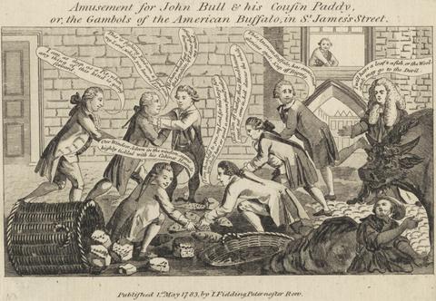 unknown artist Amusement for John Bull and His Cousin Paddy, or the Gambols of the American Buffalo, in St. James's Street