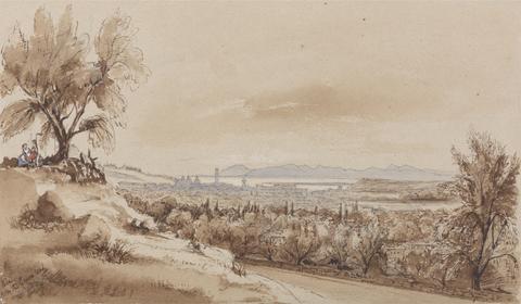 Edward Lear Nice from the Genoa Road