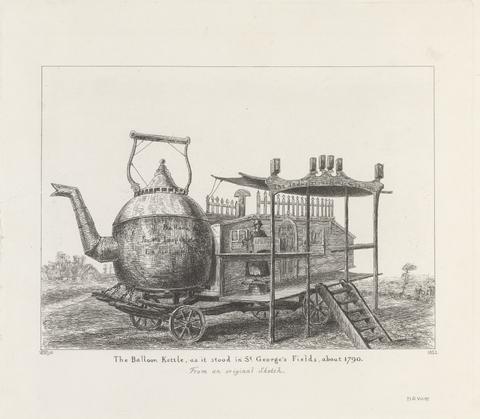 William B. Rye The Balloon Kettle, as it stood in St. George's Fields about 1790