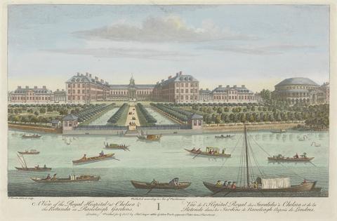 View of the Royal Hospital at Chelsea and the Rotunda in Ranleigh Gardens