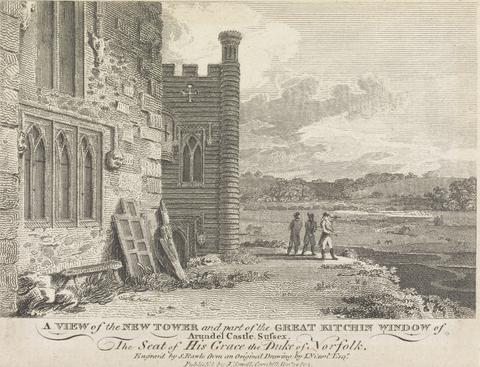 A View of the New Tower and part of the Great Kitchin Window of Arundel Castle, Sussex (published by J. Sewell); page 13 (Volume One)