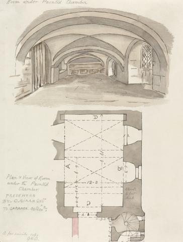 George Birch Plan and View of Room under the Painted Chamber