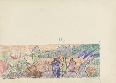 Spencer Frederick Gore Cave of the Golden Calf: Study for Mural, Gentleman in Foreground