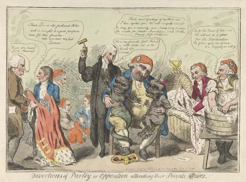 Isaac Cruikshank Divertions of Purley, Or Opposition Attending Their Private Affairs