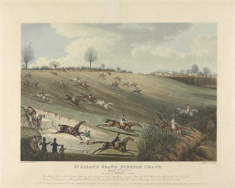 Charles Hunt Steeple-chasing [set of six]: St. Albans Grand Steeple Chase. / 8 March 1832. Plate 5. Within View...