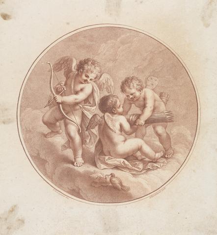 Francesco Bartolozzi RA Three Cupids with Bows and Arrows and Two Doves